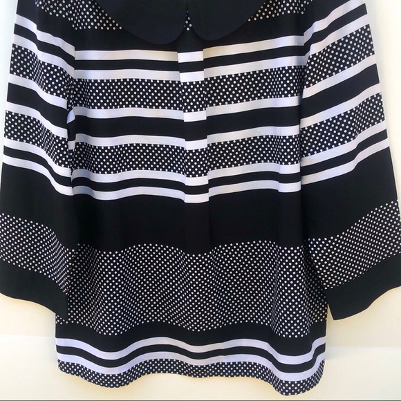 NWOT ModCloth Womens small Peter Pan Collar polka dot striped 3/4 sleeve top - Picture 8 of 8